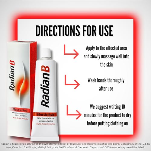 Radian B Muscle Rub 100g, Multi-Action Painkiller, Effective Relief From Aches and Pains Including Muscle Stiffness, Joint Pain, Bruising and Sprains - Image 3