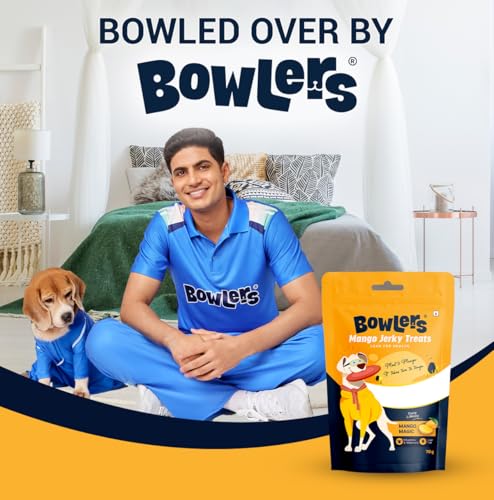 Image of Bowlers Dog Treats Mango Meat Jerky| 70g (Pack of 5) | High on Protien |Low in Fat | Grain Free | Handmade Treats