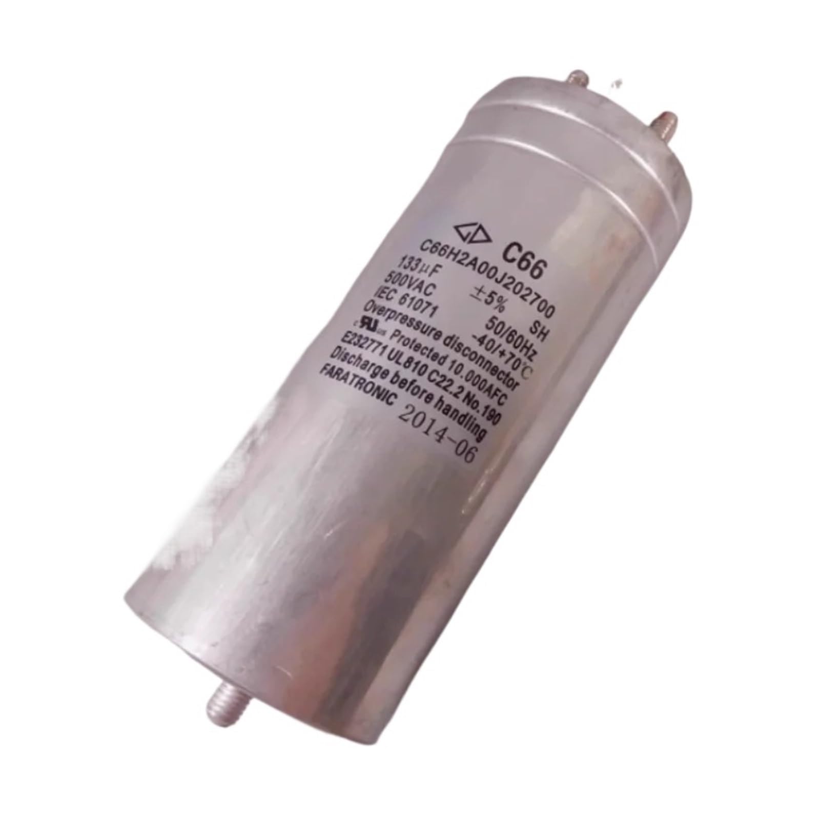 BALYDLUL 1pcs C66H2A00J202700 133UF 500V 500VAC 85X200MM capacitor