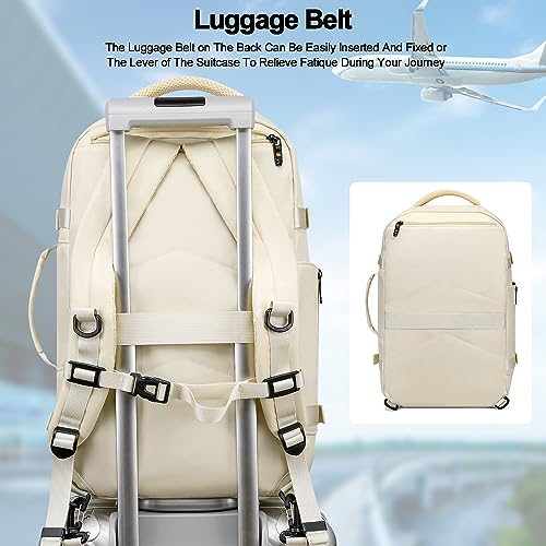 Asenlin Travel Backpack for Women Men,Flight Approved Carry On Luggage 30L Water Resistant Business Laptop Backpacks Fits TSA 15.6 Inch Computer College Weekender Outdoor Hiking-White - image 6