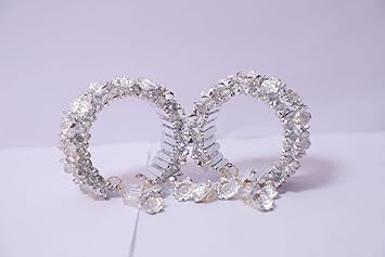 Bracelet for Women and Girls | Fashion Silver Hanging Charm Bracelets for Women and Girls | Tone Charms Style Bracelet | Accessories Jewellery for Women | Pack of 2