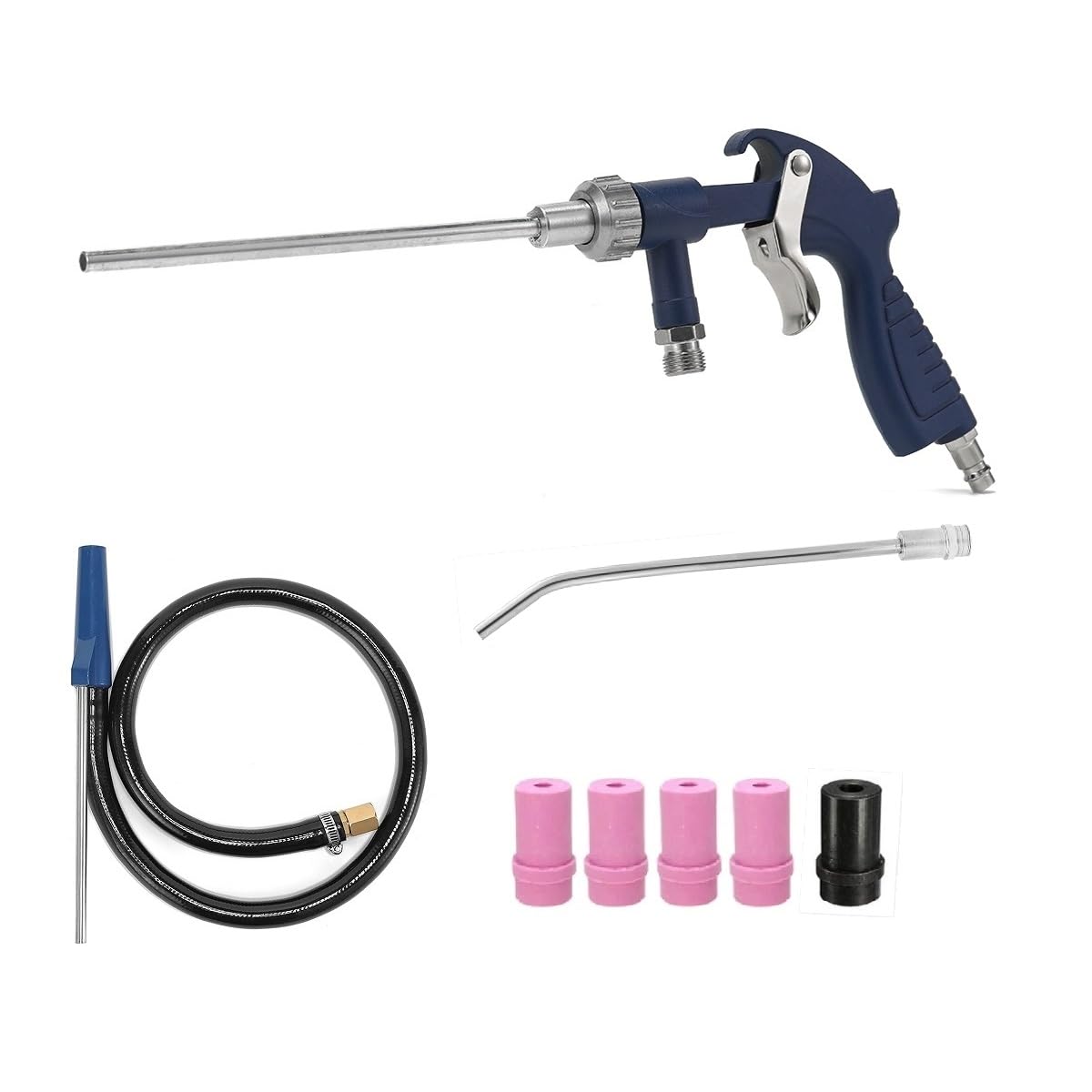 Kit pistolet à sableur 5 buses remplaçables et embouts de précision