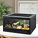 REPTI ZOO 20 Gallon PVC Reptile Terrarium, 24x18x12 inch Reptile Tank for Crested Gecko Leopard Gecko Snake Turtle Hermit Crab, Thermal Insulation Moisturizing