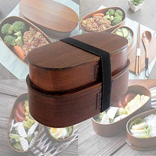 Amazon Kunsyoukim お弁当箱 木製 曲げわっぱ 二段 ランチボックス 茶色 原木色 高背小判弁当箱 漆塗り 1000ml 大容量 手作り 男子 女子 大人 子供 高校生用 スリム おしゃれ 運動会 遠足 通勤 通学 麺 丼 ナチュラル 天然木 木地 保湿 べんとうばこ 魅せ弁 漆器