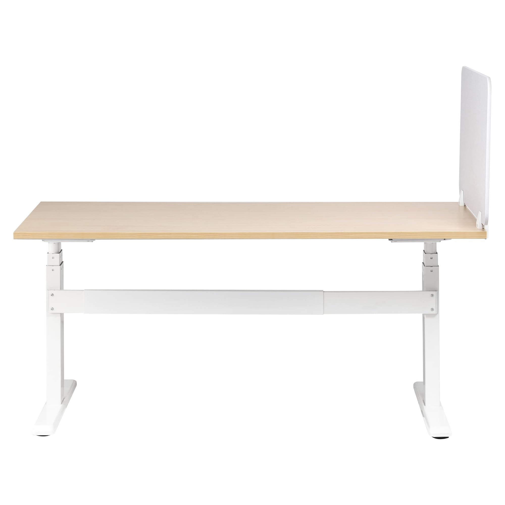 Beliani Schreibtisch Trennwand Akustik Polster cremeweiß 80 x 50 cm Schallschutz Split