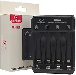 Carregador De Pilhas Recarregáveis AA e AAA 1.5v KA 1160 Com Cabo USB Eficiência Compacta Para O Dia A Dia