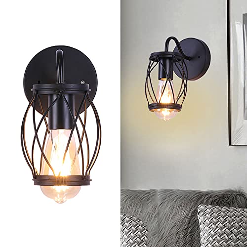 Applique murale noire E27 rétro industrielle pour chevet de chambre