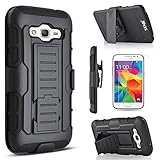 Galaxy Core Prime Case, Galaxy Prevail LTE Case, Starshop(TM) Samsung Galaxy Core Prime G360 Hybrid Full Protection High Impact Dual Layer Holster Case with Kickstand and Locking Belt Swivel Clip Black