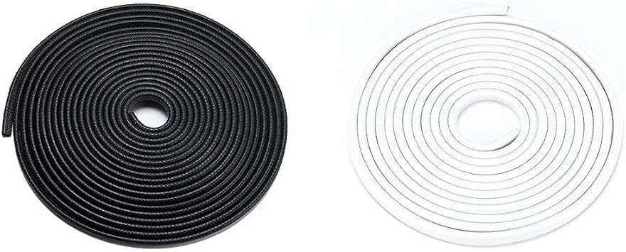 Winunite Car Door Edge Guards 32-4/5Ft10M Black+White Universal Fit Rubber U Shape Edge Trim Car Door Edge Protection