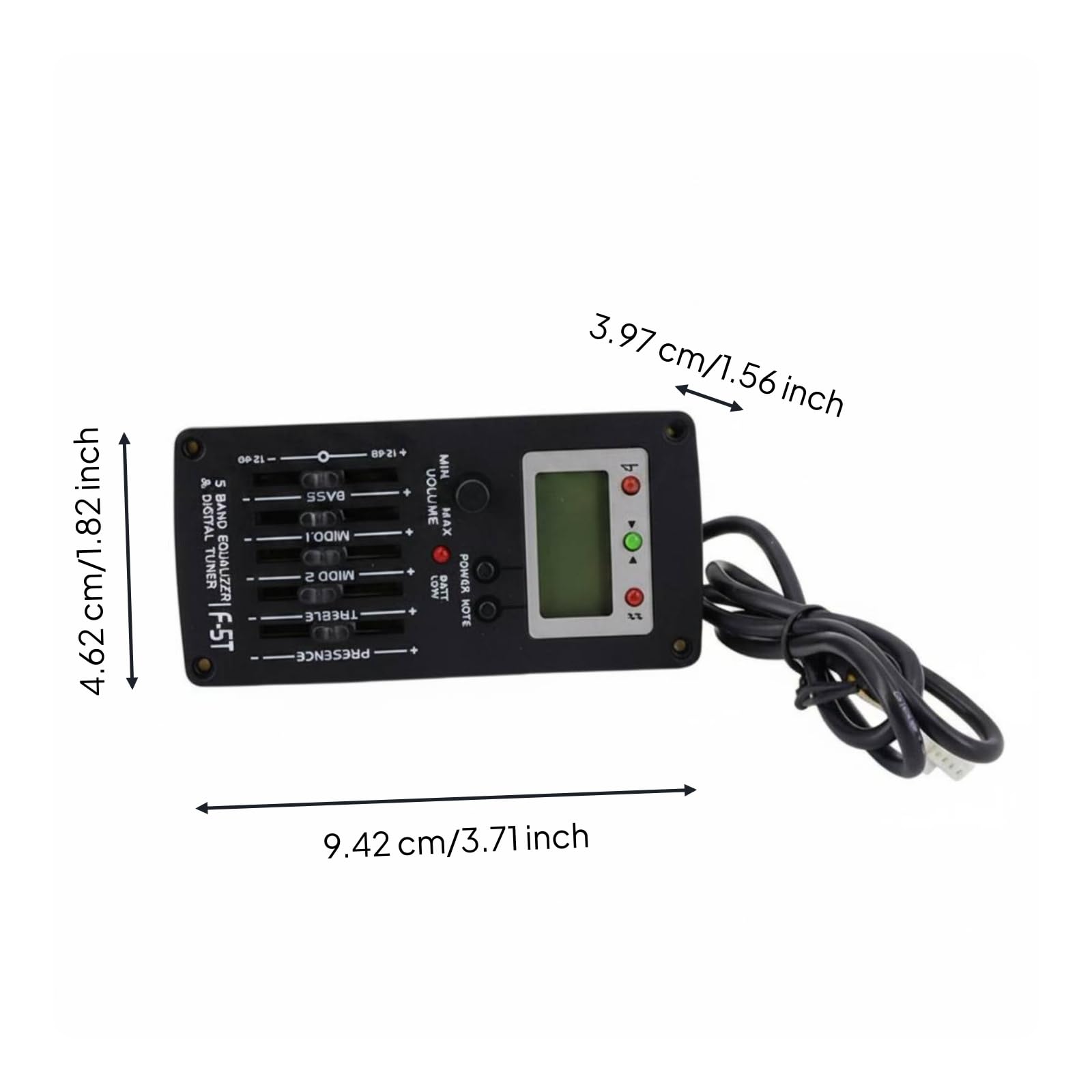 Gitarren-EQ Einbaugerät Gitarren-Tone Control Systemvorverstärker Bass- und Höhenregelung Onboard-Gitarrenpreamplifier für Proberaum