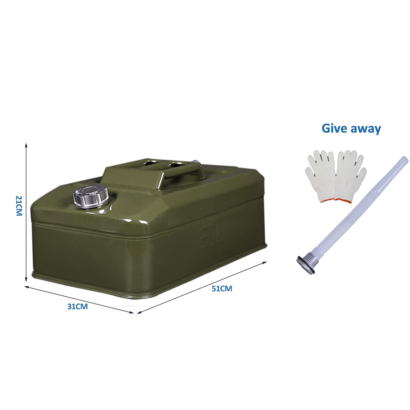 Jerry Can Metal Gasoline Can Heavy Duty Laminato a Freddo Benzina e Diesel Flexy Becco per Lo stoccaggio di Carburante Benzina Diesel Oil Container,20L