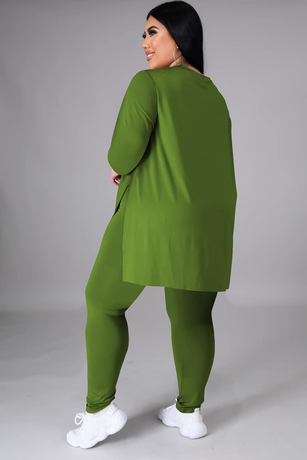 Women's Plus Size Two Piece Outfits Loungewear Sets Long Sleeve Oversized Tshirts Sweatpants Sweatsuits Sets - Image 3