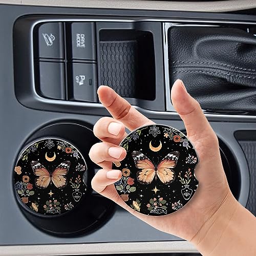 Posavasos de cerámica para portavasos de auto, 2 piezas miniatura 7