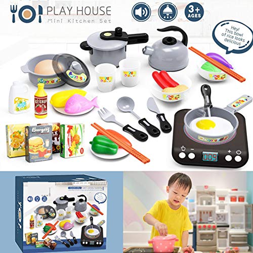 xiaoxiaoya Küchenspielzeug Zubehör Kinderküche Kochgeschirr,ideales Zubehör Für Spielküchen,Gemüse Pretend Spielzeug… – Bild 8