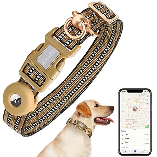 Auroth Airtag Dog Collar, Adjustable Air Tag Case Holder Dog ...