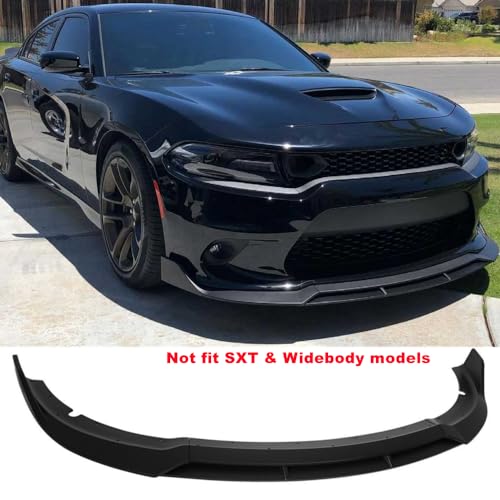 MUTUSAISI Matte Black Front Bumper Lower Lip Splitter Kit Compatible with Dodge Charger SRT/Hellcats/Scat Pack 2015 2016 2017 2018 2019 2020 2012 2022 2023 RT Style, Air Chin Body Kit Accessories - Image 5