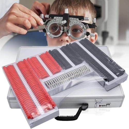 AWAYDD 266Pcs Optical Lens Optometry Rim Case Kit Set w/Optometry Test Trial Frame, Complete Optical Trial Lens Set with Aluminum Storage Box, Ophthalmic Trial Case Lenses, 20240710