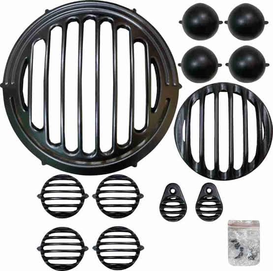Pure Biking Heavy Duty Grill Set Compatible With Standard New Headlight, Tail, Indicator & Parking Light Grills, Set of 12 Compatible With Reborn & (Standard New 2025)-image-23