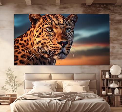 Art mural animaux sauvages cadre léopard crée une ambiance salon exotique
