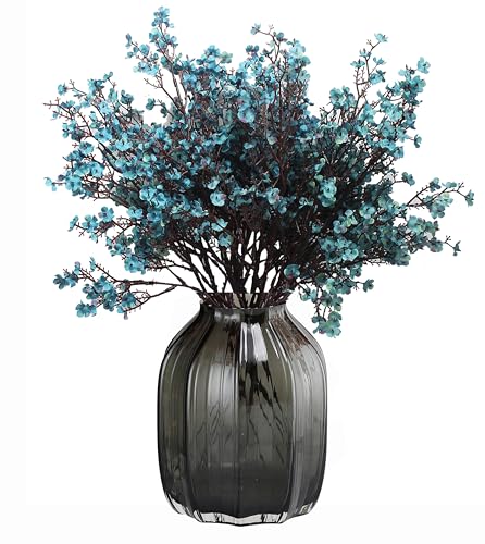 Babys Breath Silk Artificial Flowers Bulk 12pcs for Fall Decor Fake Flower Bouquet Bulk for Home Kitchen Indoor Bouquet Floral Arrangement Table Centerpieces Party Decor(Autumn Blue 12pcs)