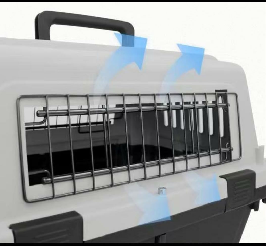 Transportin para Perros-Transportin para Gatos de hasta 8 Kilos, Puerta y Ventanas de Metal para Casa, Coche,Avion
