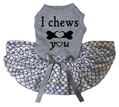 Robe pour chien de créateur aux reflets d'écailles argentées