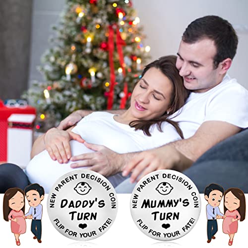 Baby Shower Gifts Double Sided Decision Coins for New Mom&Dad,Funny New Baby Gifts New Mom Gifts New Parents Gifts for Couples,Postpartum Gifts for Mom New Mommy Essentials 1 Pc