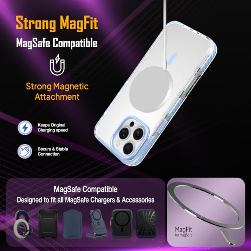 Image of Zapcase Crystal Clear Back case for iPhone 16 Pro Max | PC Back | TPU Bumper with Inner Rubber Grip | Metal Camera Guard Bezel | Metal Buttons | Scratch Resistant | 2 Layer Edge Protection |Light Blue