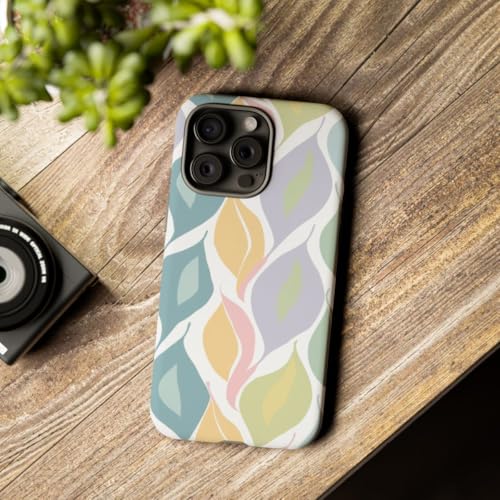 Coque iPhone 15 Pro Max motif feuille bleu mat anti-rayures