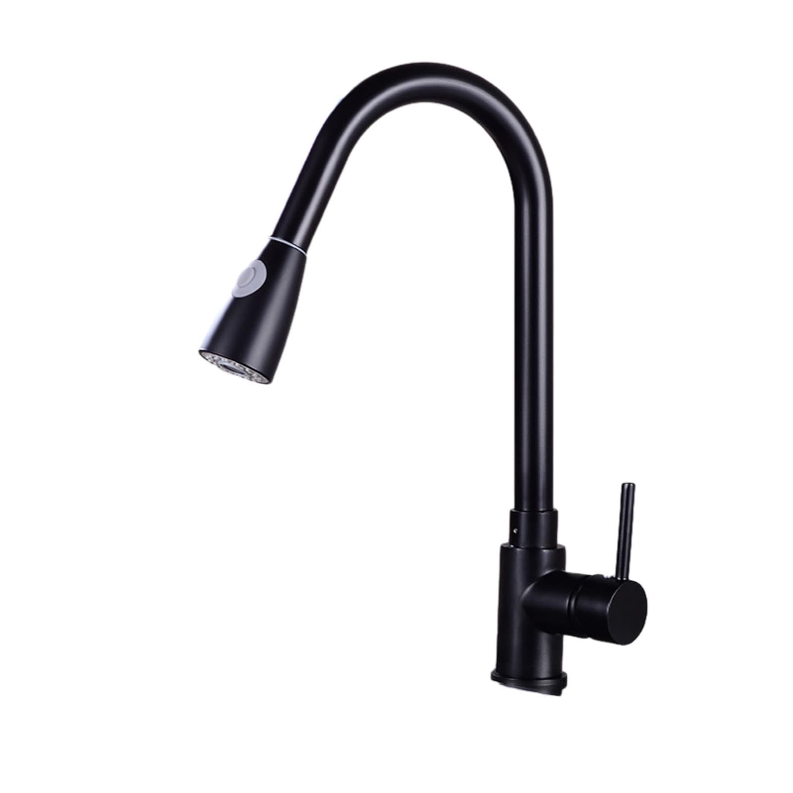 Aycdl Black Kitchen Mixer Tap Copper Hot And Cold Water Faucet Flat Three-Way Vegetable Basin Bowl Sink Pull-Out Rotating Gold,-A