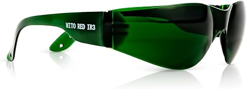 Mito Red Light - Gafas de luz roja - Protección ocular para terapia de luz roja LED (600nm-900nm) - Gafas de terapia de luz roja