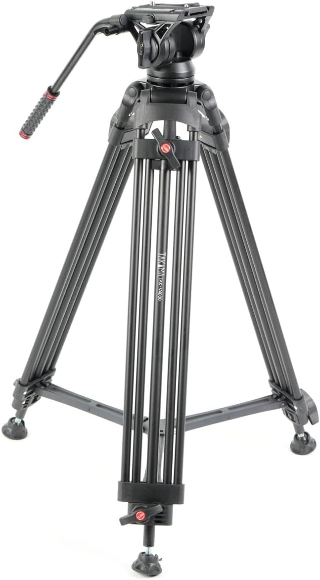 Takama 3-Section Aluminum Video Tripod with Damping Fluid Head