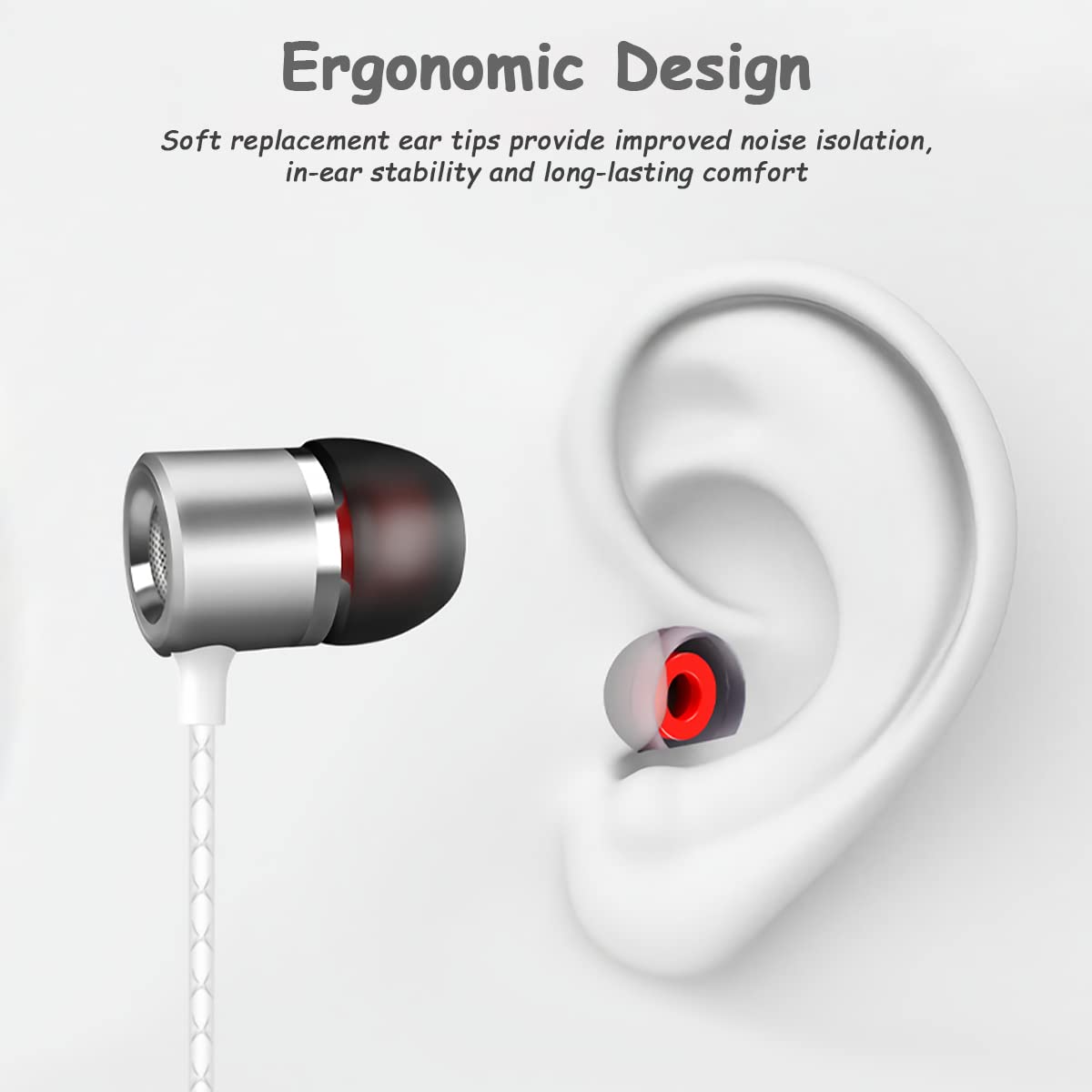 48 Pieces Replacement Silicone Ear Plugs YUTOU Replacement Pads Ear Pads Noise Isolation Cover Headphone Attachments Ear Pads Compatible with Most In-Ear Headphones - Image 4