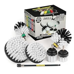 Drill Brush Ultimate Automotive Cleaning Kit with Extension – Truck Accessories – Glass, Upholstery, Seats, Window, Interior, Wheel, Carpet Cleaner – Car Mats – Spin Brush – Motorcycle Accessories