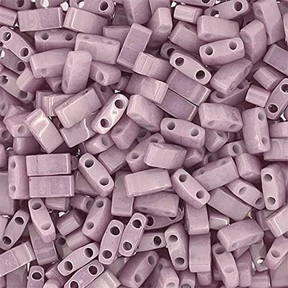 Miyuki TILA Half Cut 5x2.3mm 2 Hole Mauve Opaque AB HTL599 50Gms Bulk Bag of Japanese Glass Beads