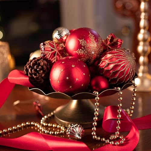 Valery Madelyn Weihnachtskugeln 60tlg. Kunststoff Christbaumkugeln Weihnachtsbaumschmuck Dekoration Weihnachtsdeko mit Aufhänger Glänzend… – Ansicht 3