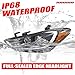 Halogen Headlight Assembly Compatible with 2017 2018 Hyundai Elantra w/Bulbs Front Headlamp Assembly (Driver Left and Passenger Right)