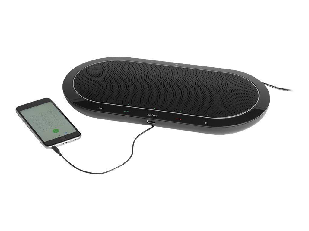 Jabra Speak 810 Enceinte pour Conférence Microsoft pour Grandes Réunions avec Adaptateur Bluetooth et Câble USB-A Intégré – Compatible avec Ordinateurs Portables, Smartphones et Tablettes