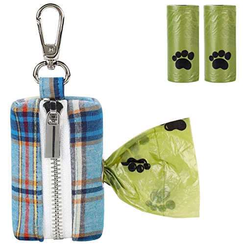 Image of Lionet Paws Cute Dog Poop Bag Holder with Dog Poop Bag for Leash, Cotton Dog Bag Dispenser, Matching Dog Collar
