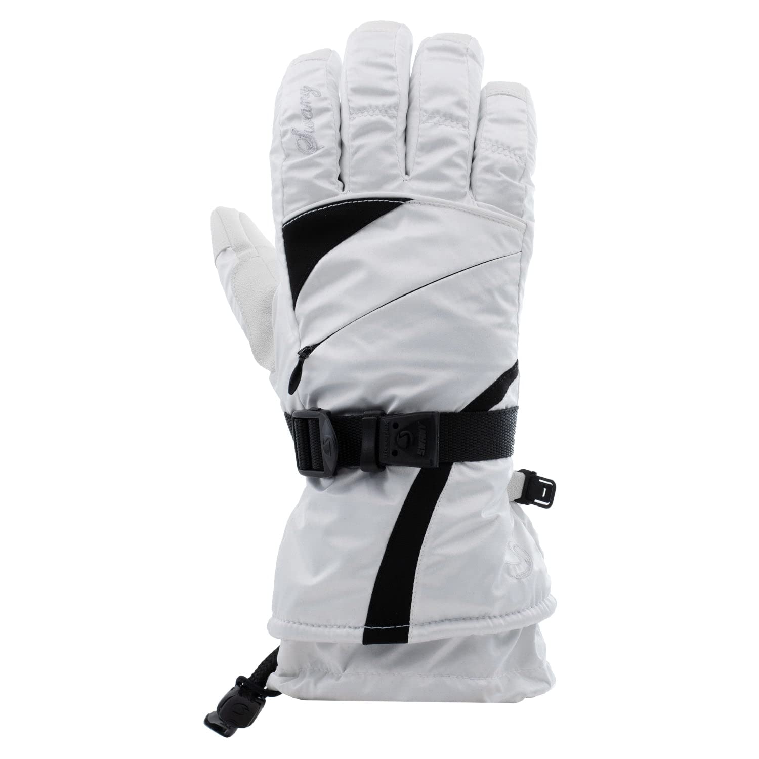 Swany Women's X-Therm Waterproof Breathable Nylon Insulated Winter Snow Gloves, White/Black, Small