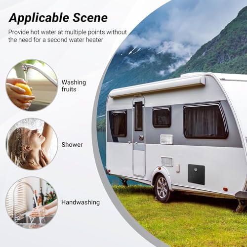 Amzchef Rv Tankless Water Heater Propane 65,000Btu Max 3.9Gpm Rv Instant Water Heater With 15 Inch*15 Inch Black Door With Remote Controller Included thumb #5