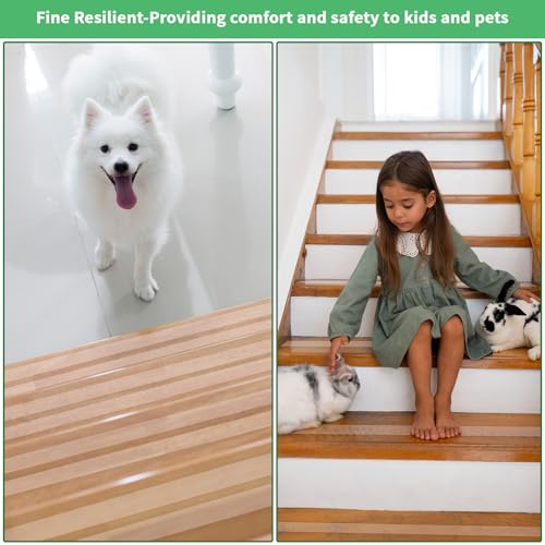 Image of Oleitodh Clear Non-Slip Tape, 2In x 60Ft, Transparent Safety Grip | Non Slip Traction Tape for Stairs, Wet Surfaces, Bathroom Entry, Boat, Outdoor Steps. Invisible, Comfortable Barefoot Texture