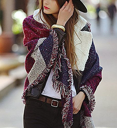 Donne a strisce Tassel cachemire Pashmina Scialle