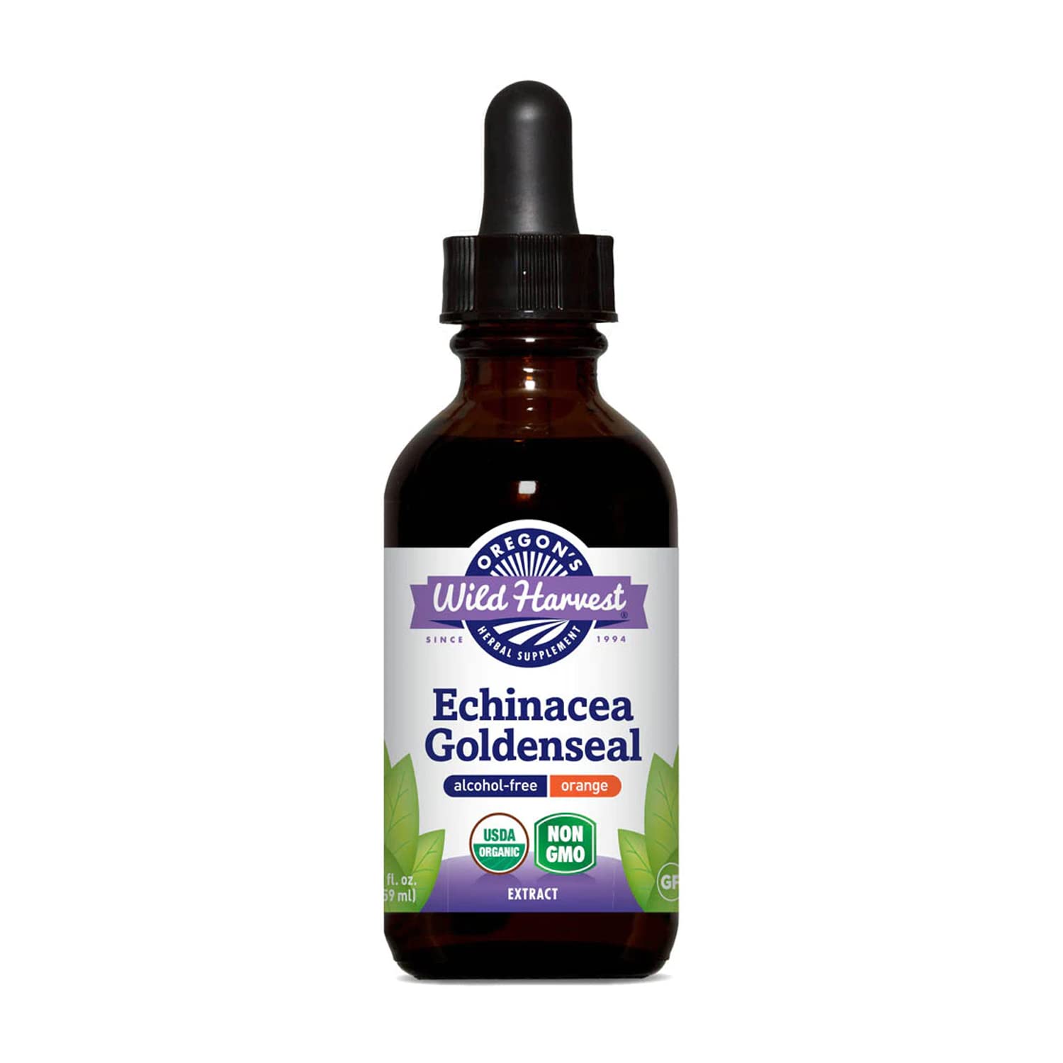 Echinacea Goldenseal Orange Organic Extract, 2 Fluid Ounce