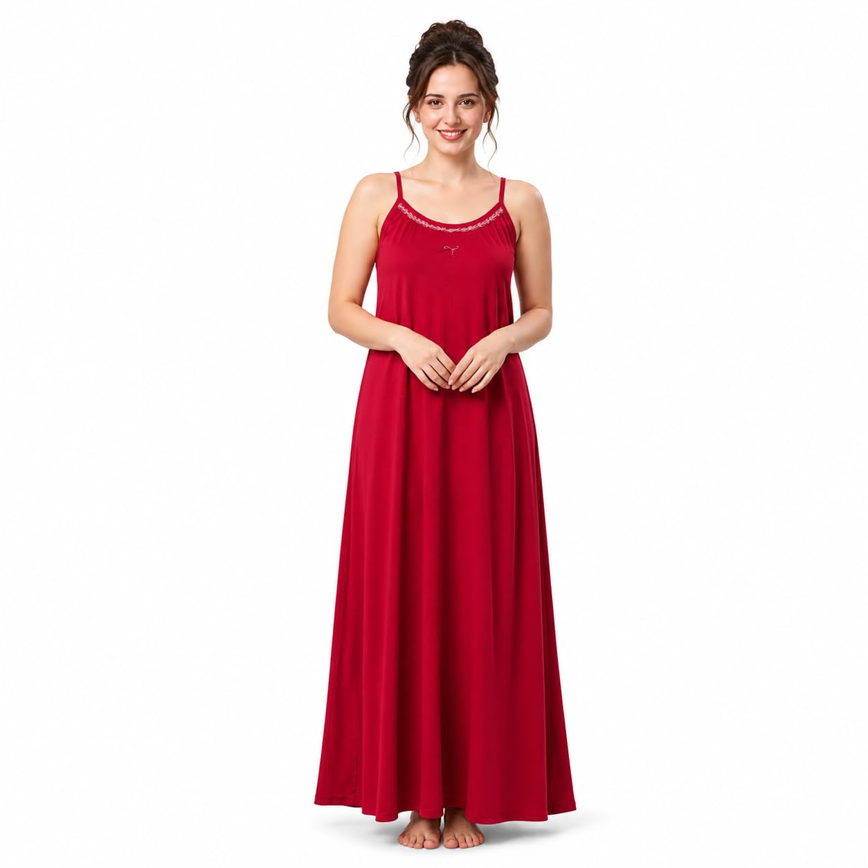 Women's Cotton Sleeveless Nighty | Soft Full Length Night Gown | Round Neck Comfortable Sleepwear for Daily Home Wear | Maxi Lounge Dress for Women-picture-51