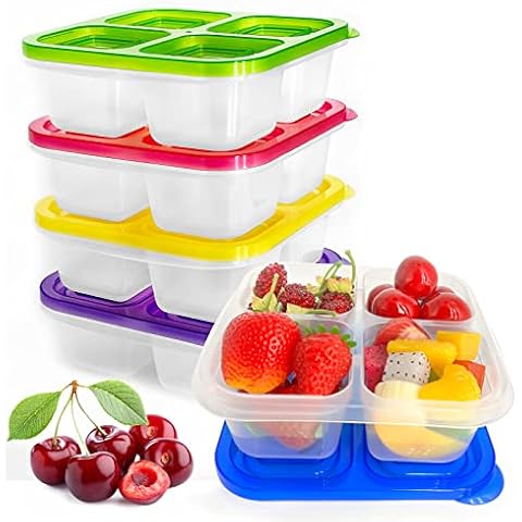 Cajas de aperitivos Bento de 4 compartimentos reutilizables sin BPA Cover
