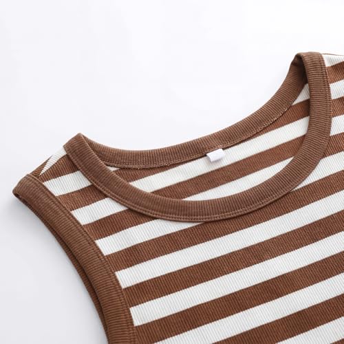 Image of ANRABESS Womens Sleeveless High Neck Tank Tops Fashion Summer Casual Basic Slim Fit Ribbed Racerback Top Shirt Clothes