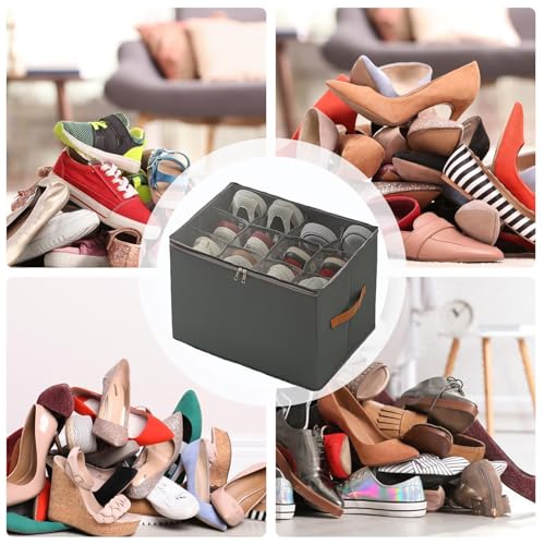 Organisateur à chaussures pliable avec couverture transparente - 5