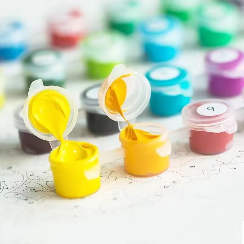 Kit Pittura Con Numeri Reofrey - Tela 20x30cm Corniciata, Girasole, Con Pennelli E Vernici - Foto 6