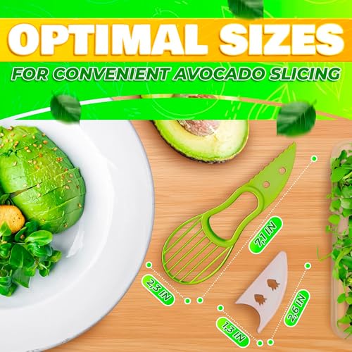 Image of Avocado Slicer Tool 3 in 1 - Food-Grade Plastic Cutter, Peeler & Pit Remover for Easy Slicing, Scooping & Quick Food Prep - Easy to Use Avocado Peeler Tool | Durable Ergonomic Design Kitchen Gadget